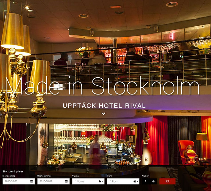 Backspinn, Webbyrå i Stockholm, Portfolio bildspel för hotel-rival