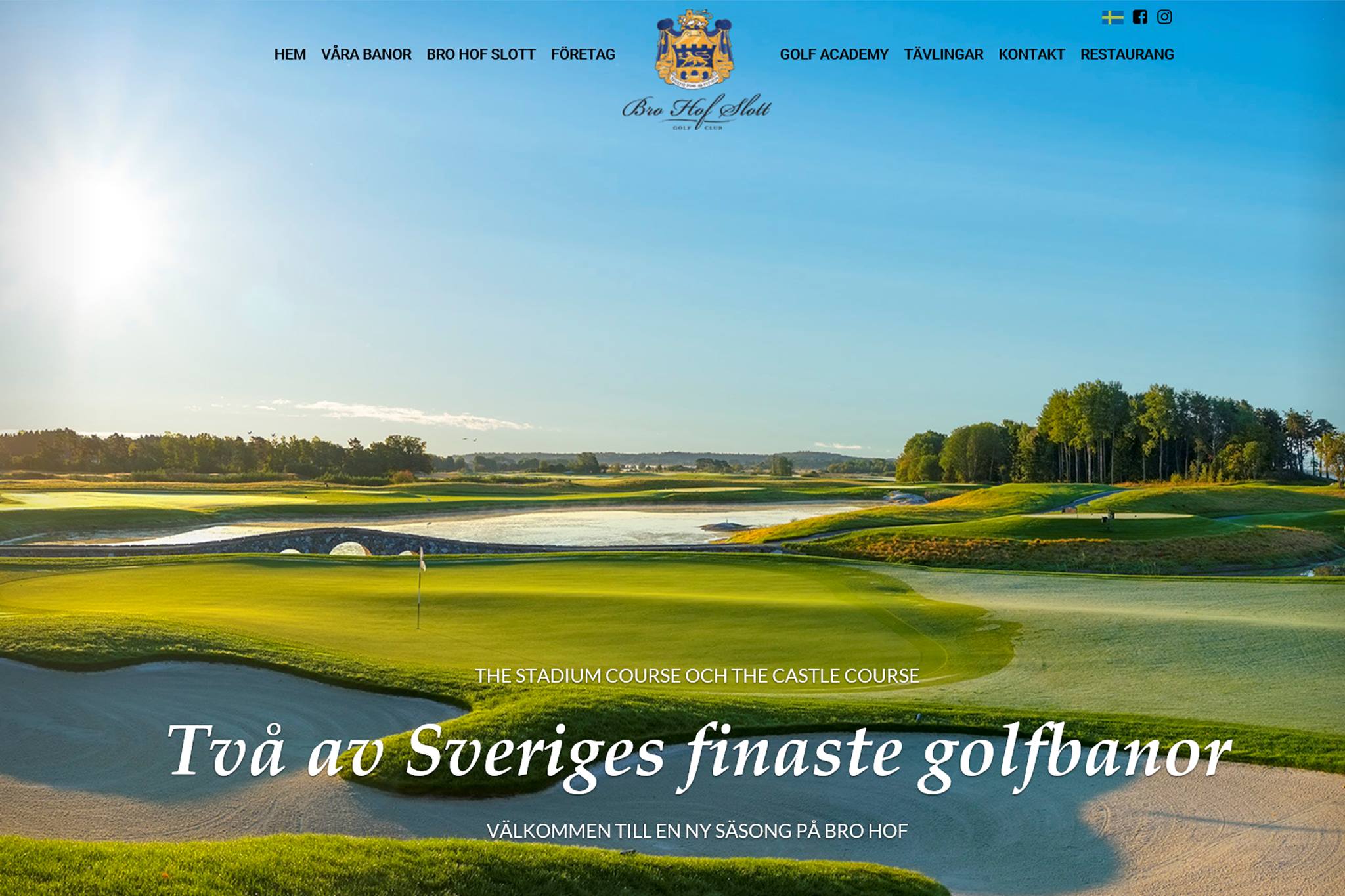 Backspinn, Webbyrå i Stockholm, Portfolio bildspel för Bro hof Slott Golf Club